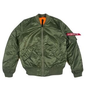 Alpha Industries MA-1 Bomber Jacket Coat Olive Green Size XS B34